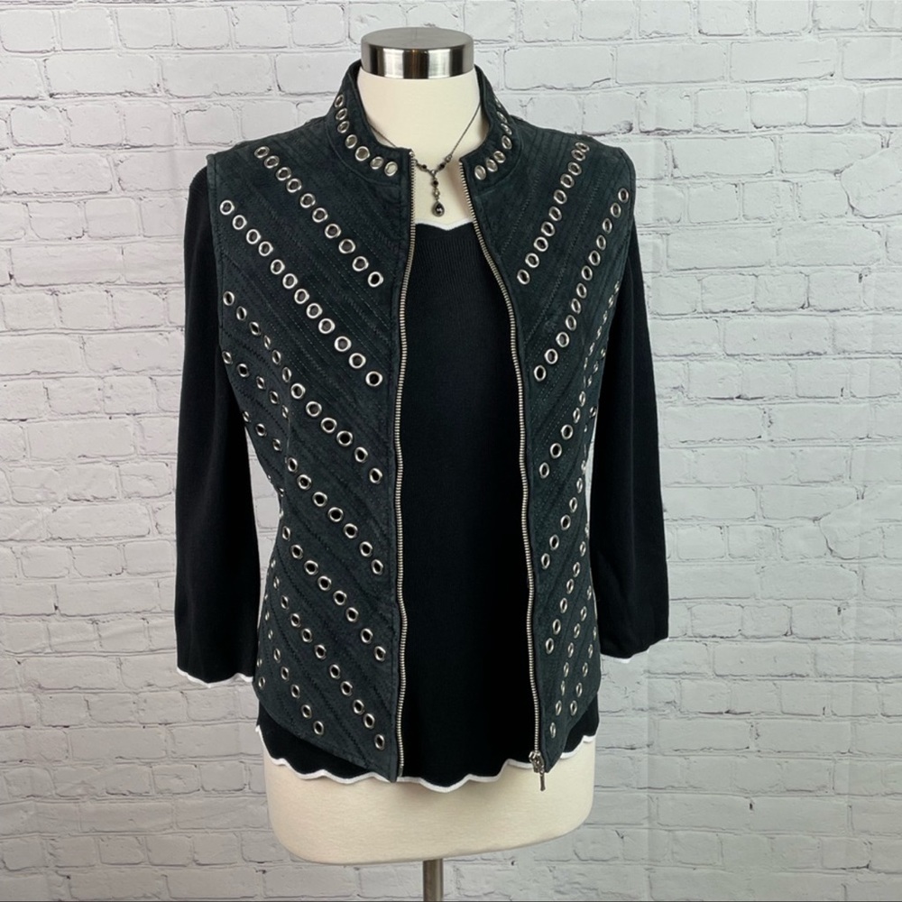 Suede Grommet Vest by Catherine Stewart